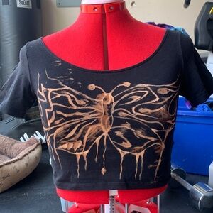 Y2K Bleach butterfly art crop top